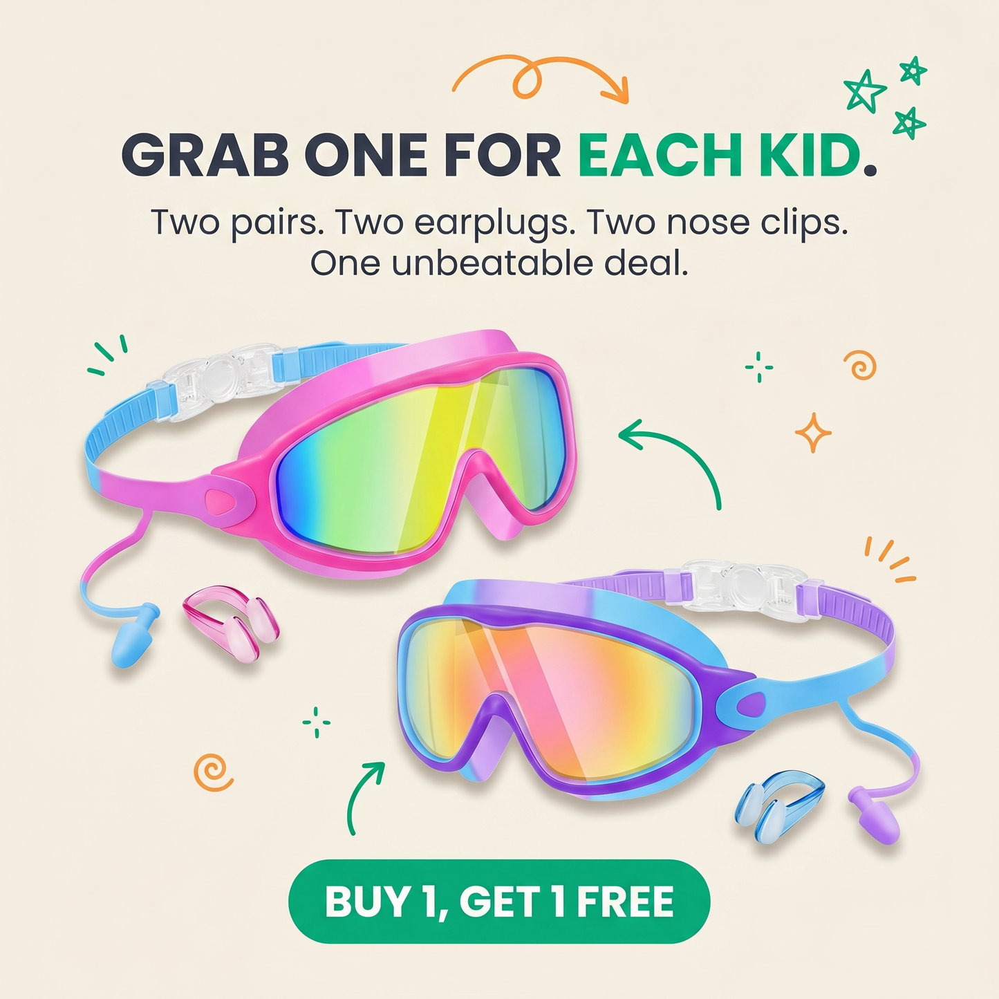 EZClip™ Clip-On Swim Goggles